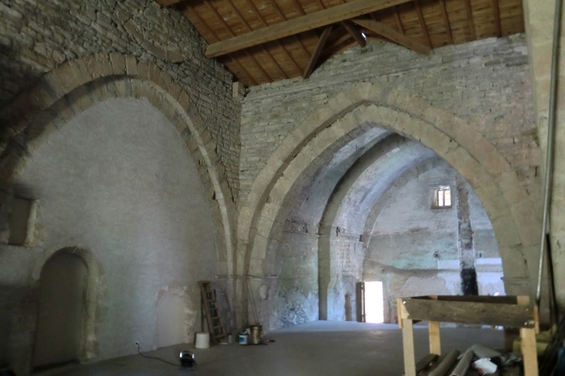 les vestiges de l'oculus au-dessus de la croisée de transept