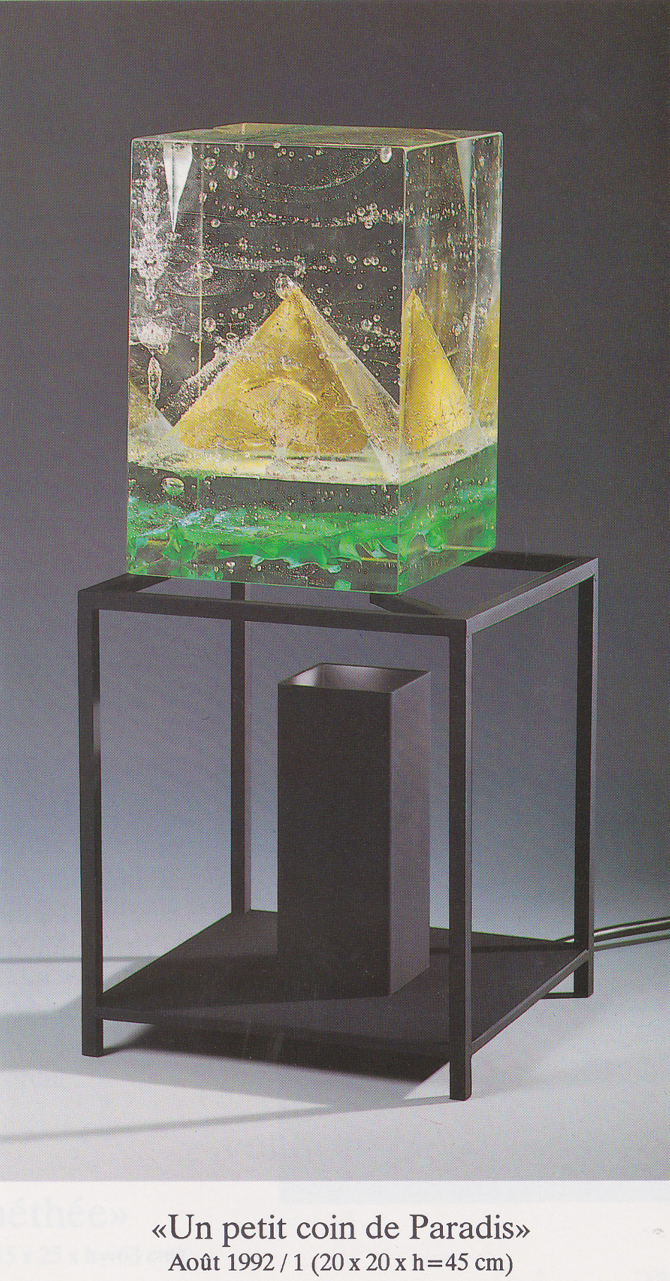 brochure verre frederic morin 1994 sculpture UN PETIT COIN DE PARADIS