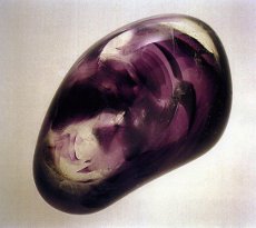 Galet en verre optique coloré de Lucien WERCOLLIER 1999