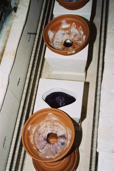 cuissons de Galets en verre optique coloré pour Lucien WERCOLLIER 1998