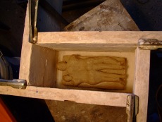 fabrication pate de verre coffrage bois