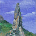 Aiguille de Saint-Benoit-en-Diois dans les gorges de la Roanne, peinture de Salomé 2015