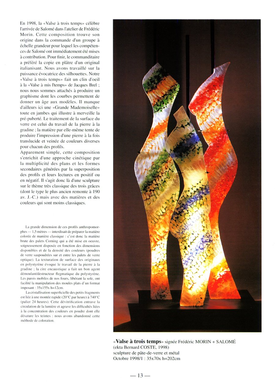 sculptures pate de verre salome VALSE A TROIS TEMPS