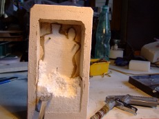 fabrication pate de verre demontage noyau polystyrene